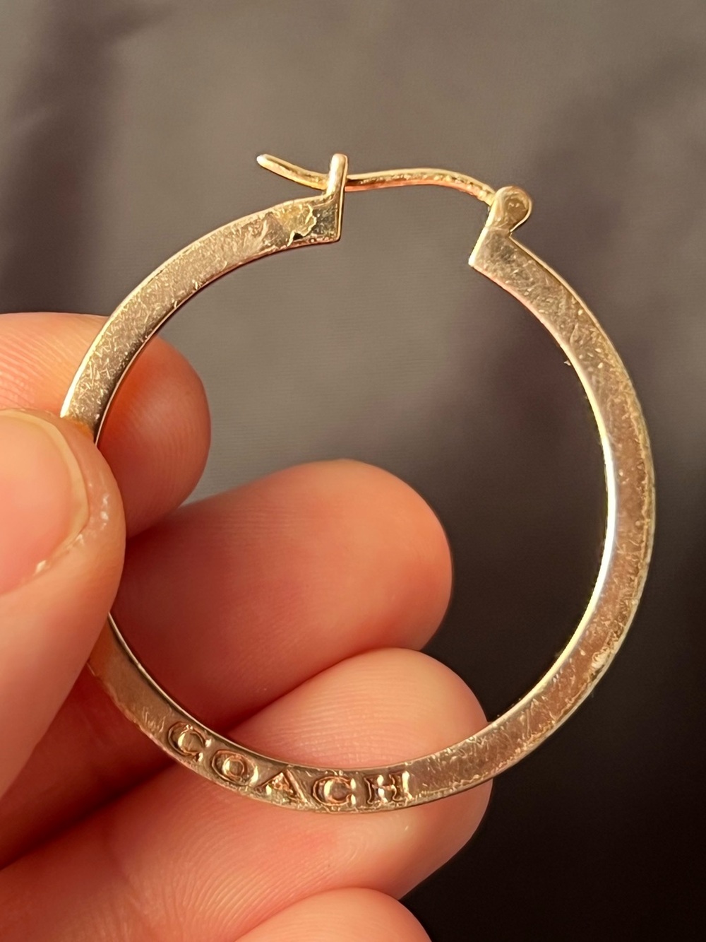 Coach F73022 Rose Gold Plated Metal Single Hoop Earring Replacement - Picture 4 of 6